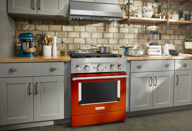 KitchenAid® 30" Scorched Orange Smart Commercial-Style Gas Range 5