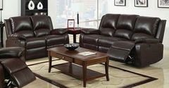 Furniture of America® Oxford 2 Piece Rustic Dark Brown Sofa and Loveseat Set