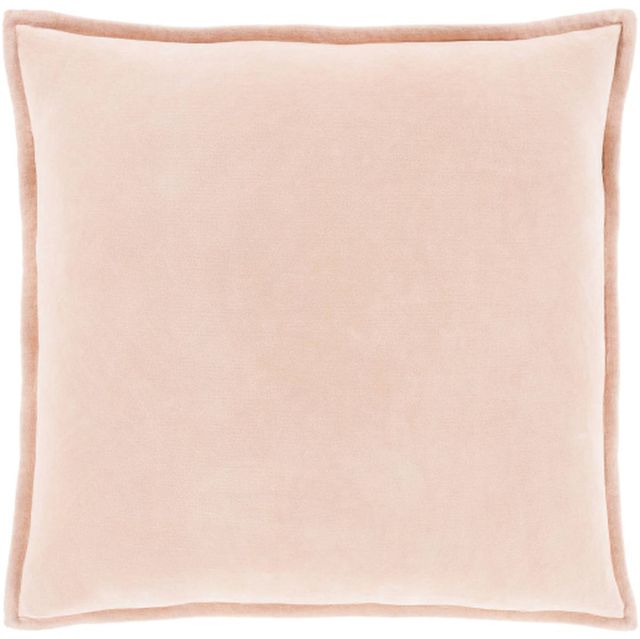 Surya Cotton Velvet Peach 22"x22" Pillow Shell with Down Insert-0