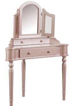 Furniture of America® Kasey Rose Pink Vanity with Stool