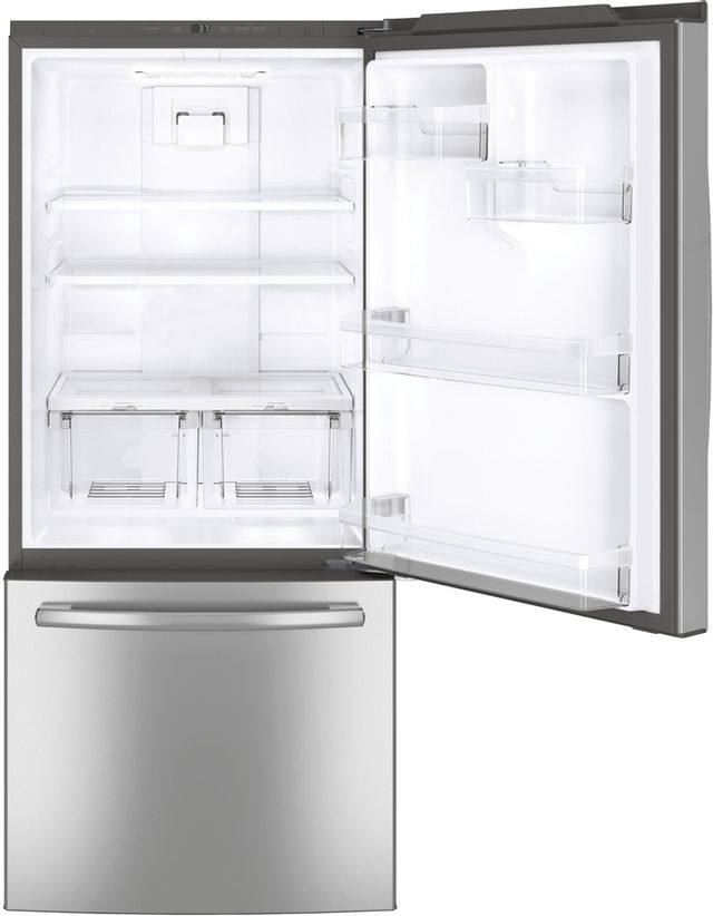 Réfrigérateur à congélateur inférieur de 30 po GE® de 20,9 pi³ - Acier inoxydable résistant aux traces de doigts 1