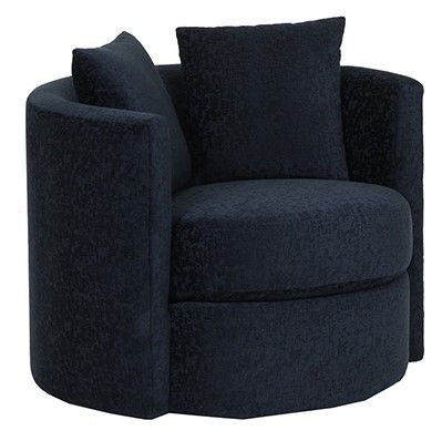 Dynasty Furniture Dark Blue Swivel Chair