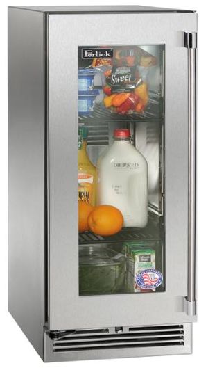 Perlick® Marine Stainless Steel 15" Outdoor Under-Counter Refrigerator