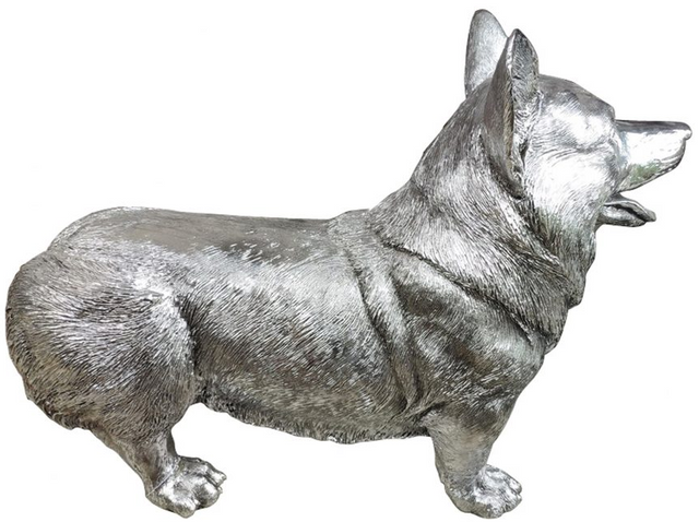 Moe's Home Collection Silver Maggie The Corgy Figurine 3