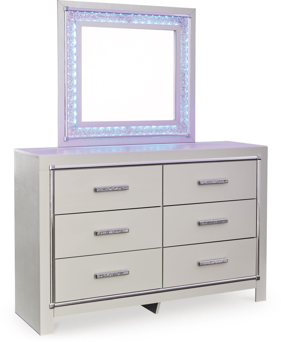 Signature Design By Ashley® Zyniden Silver Dresser And Mirror | Chavis ...