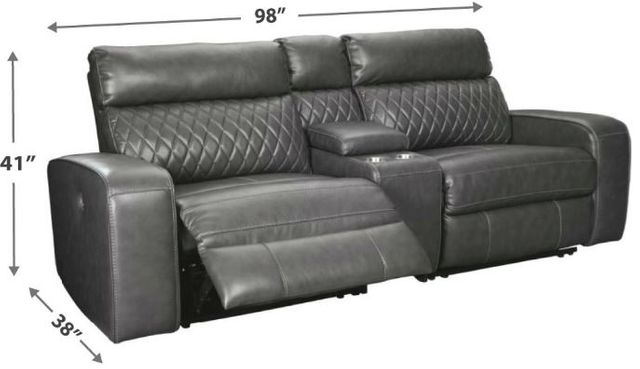 Signature Design by Ashley® Samperstone 3-Piece Gray Power Reclining Sectional 3