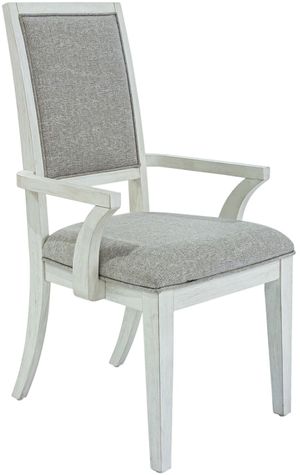 Liberty Furniture Mirage Wirebrushed White Upholstered Arm Chair - Set of 2