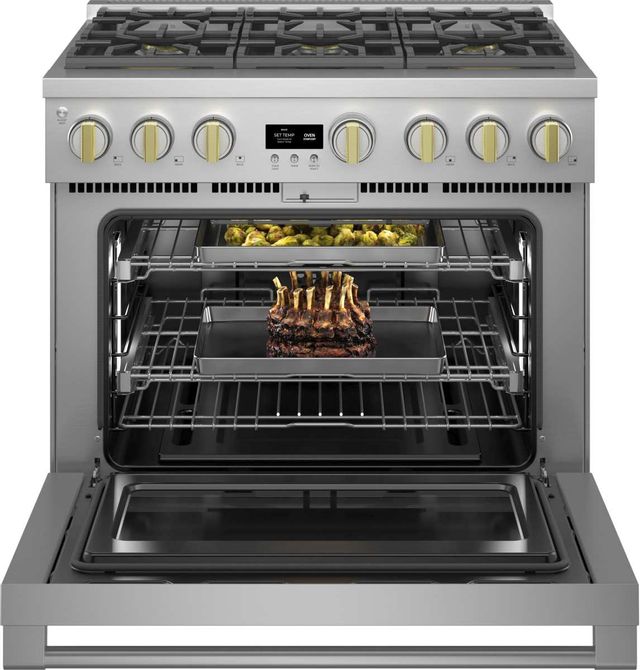 Monogram® Statement Collection 36" Stainless Steel Pro Style Gas Range 8