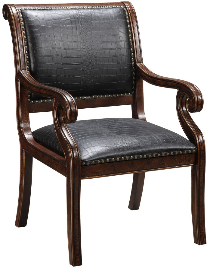 Coast2Coast Home™ Black/Rich Textured Brown Accent Chair