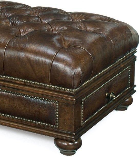 Hooker® Furniture SS Cheshire Aged Heirloom Croc Borders/Constitution Justice Drawer Ottoman-1