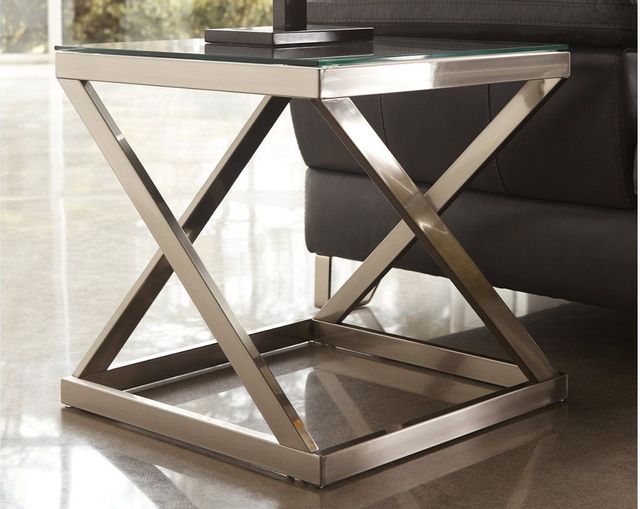 Signature Design by Ashley® Coylin Brushed Nickel Finish Square End Table 2
