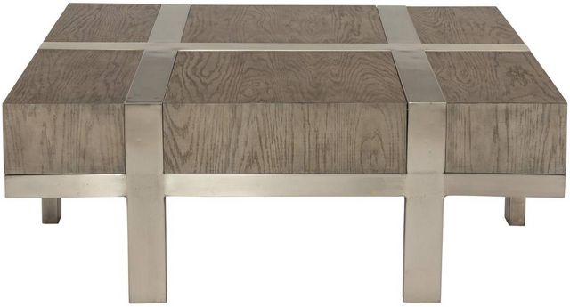 Bernhardt Leigh Rustic Gray/Tarnished Nickel Cocktail Table