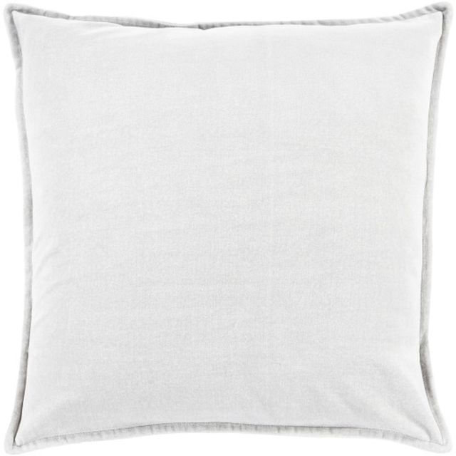 Surya Cotton Velvet Medium Gray 20"x20" Pillow Shell with Polyester Insert-0