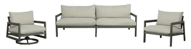 Progressive® Furniture Sunset 3-Piece Graphite/Gray Outdoor Conversation Set-0