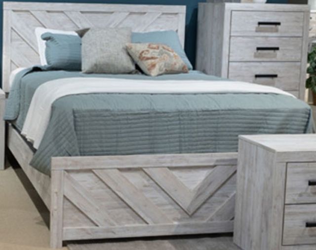 Signature Design by Ashley® Cayboni Whitewash Full Panel Bed, Pearls  Furniture & Mattress