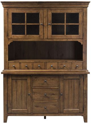 Liberty Furniture Hearthstone Rustic Oak Hutch and Buffet