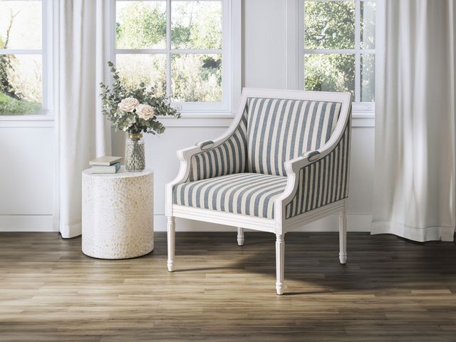 Morgan Blue Stripe Accent Chair 