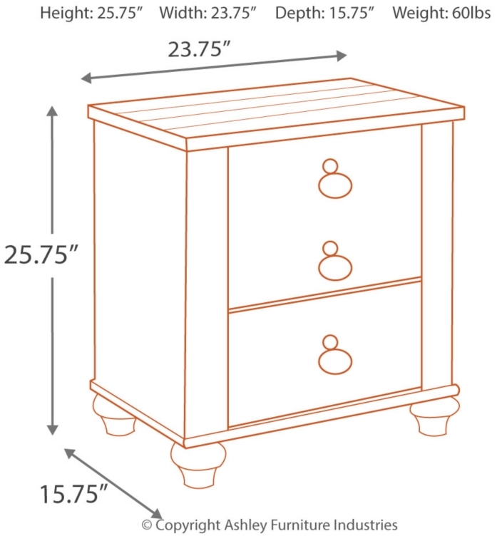 Signature Design By Ashley® Willowton Whitewash Nightstand | Miskelly ...