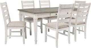 Signature Design by Ashley® Skempton 7 Piece White/Light Brown Dining Table Set