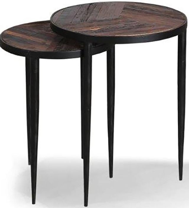 Parker House® Crossings The Underground Reclaimed Rustic Brown Round Chairside Nesting Table 1