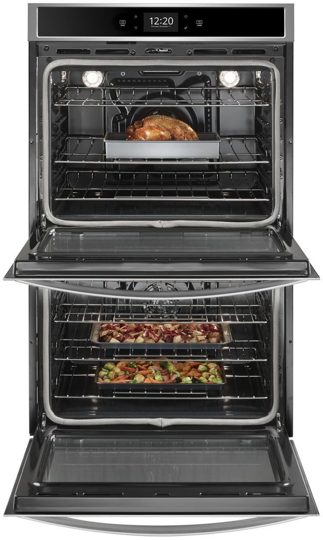 Whirlpool® 27" Black On Stainless Electric Built In Double Oven 2