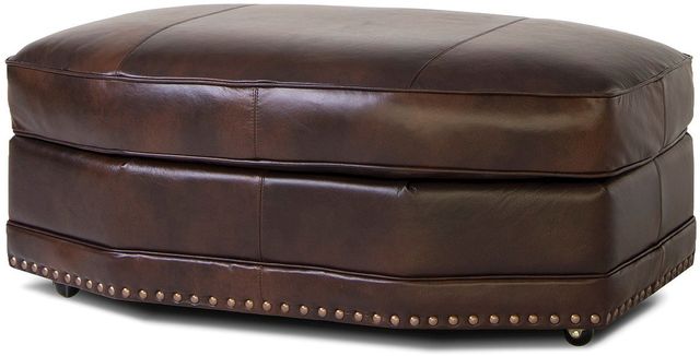 Smith Brothers 393 Collection Leather Angular Ottoman 1