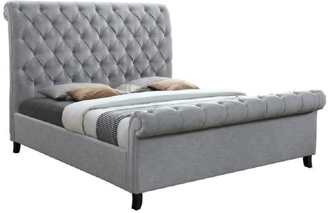 Crown Mark Kate Gray King Upholstered Bed-0