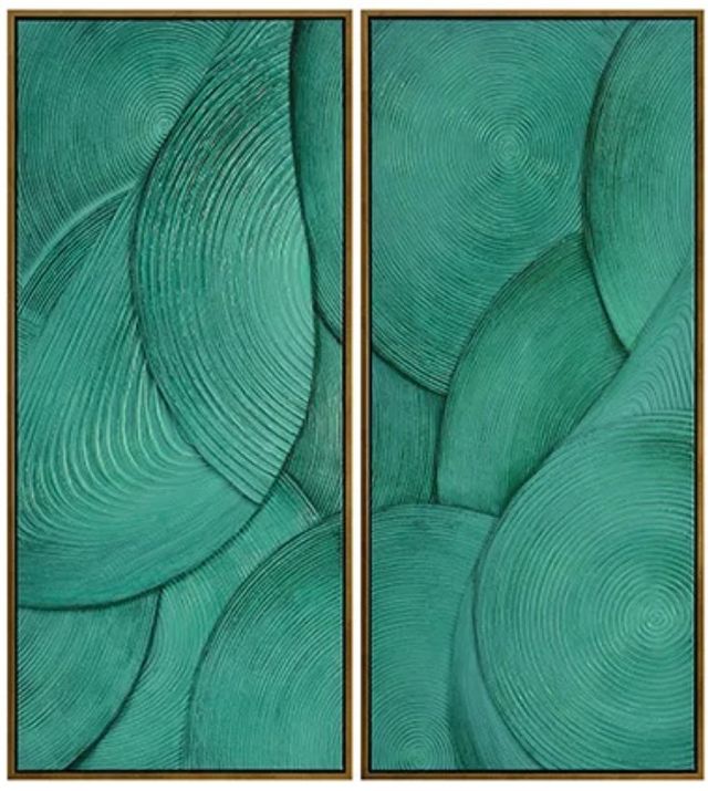 Emerald Spirals 2-Set Framed Art