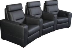 Salamander Designs® TC3 AV Basics Black Wedge Three-Seat Power Reclining Theater Seating