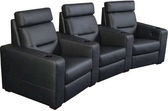 Salamander Designs® TC3 AV Basics Black Wedge Three-Seat Power Reclining Theater Seating