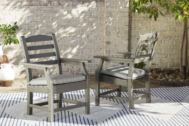 Signature Design by Ashley® Visola 2 Piece Gray Outdoor Arm Chair Set 5