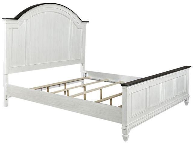 Liberty Allyson Park Charcoal/Wirebrushed White King Arched Panel Bed