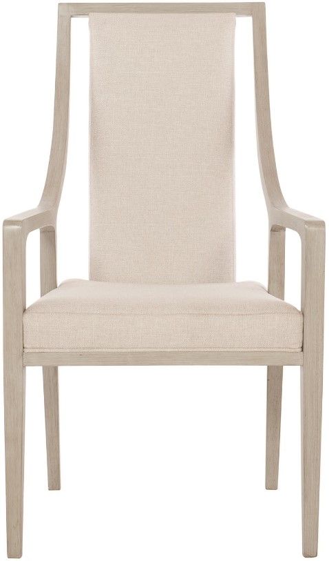 Bernhardt Axiom Neutral Tone/Linear Grey Dining Arm Chair