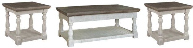Signature Design by Ashley® Havalance 3-Piece Gray/White Living Room Table Set