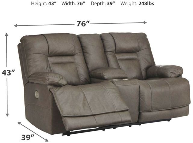Signature Design by Ashley® Wurstrow Umber Power Reclining Loveseat 12