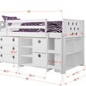 Donco Kids Circles White Twin Low Loft Bed-1