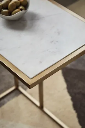 Signature Design by Ashley® Lanport Champagne/White Accent Table 6