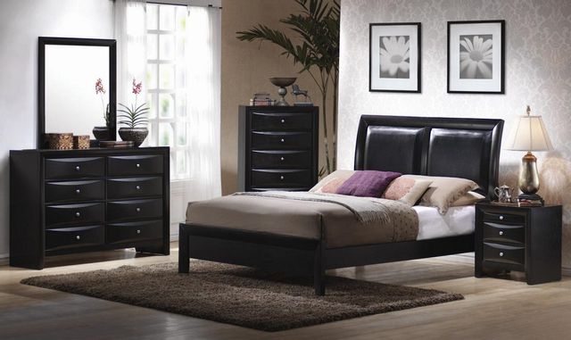 Coaster® Briana Black King Upholstered Panel Bed-3