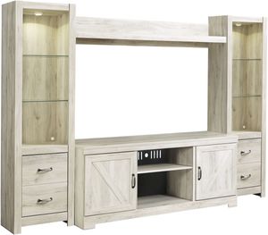 Signature Design by Ashley® Bellaby 4-Piece Whitewash Entertainment Center with Spot Lights