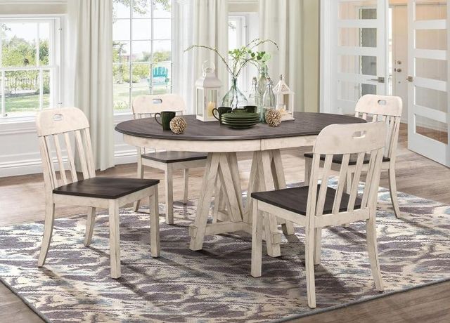 Homelegance Clover Two-Tone 5 Piece Round/Oval Dining Table Set 4