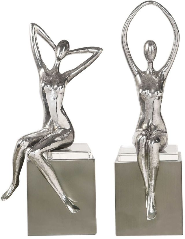 Uttermost® by Billy Moon Jaylene 2-Piece Silver Sculptures-1