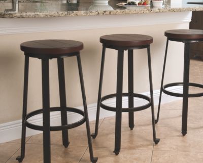 Signature Design by Ashley® Challiman Rustic Brown Tall Stool - Set of 2-2