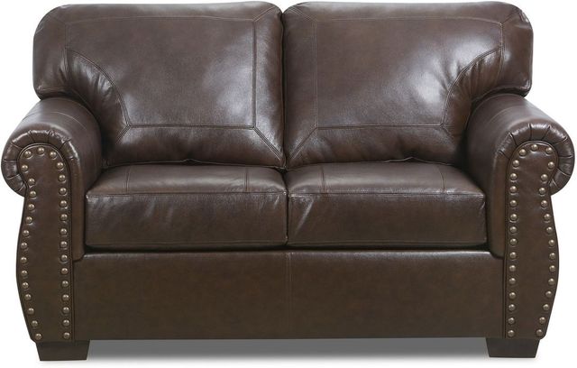 Lane® Home Furnishings Alden Soft Touch Chestnut Leather Loveseat-0