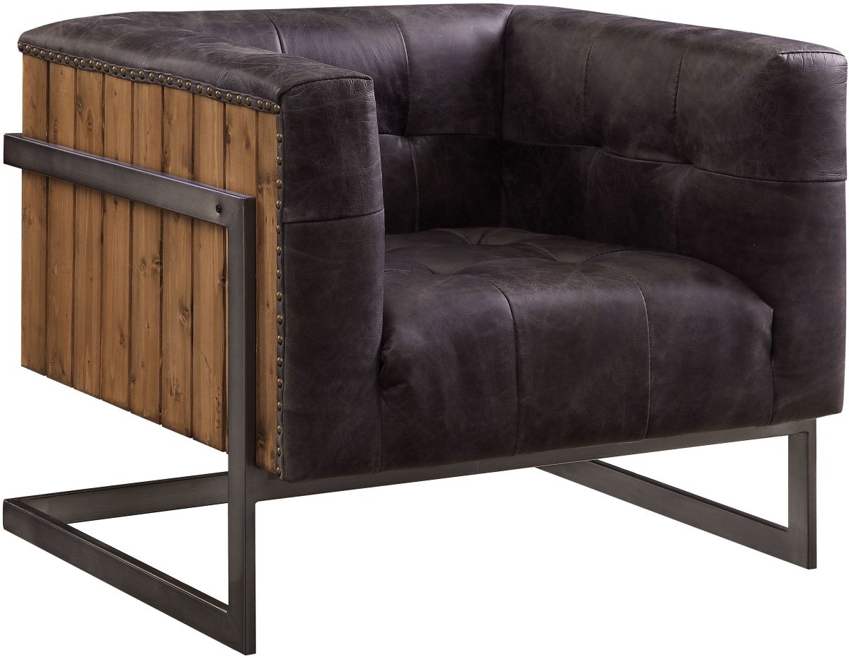 ACME Furniture Sagat Antique Ebony/Rustic Oak Accent Chair