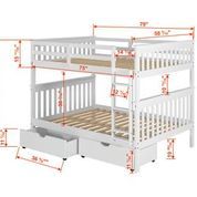 Donco Kids White Full/Full Mission Bunkbed with Dual Underbed Drawers-1