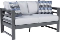 Signature Design by Ashley® Amora Charcoal Grey Loveseat with Cushion