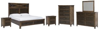 Benchcraft® Wyattfield 6-Piece Two-Tone Queen Storage Panel Bed Set