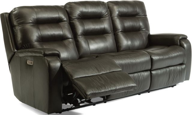 Flexsteel® Arlo Black Power Reclining Sofa With Power Headrests and Lumbar 2