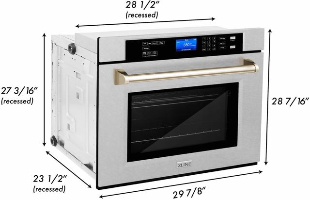 ZLINE Autograph Edition 30" DuraSnow® Stainless Steel Single Electric Wall Oven  6
