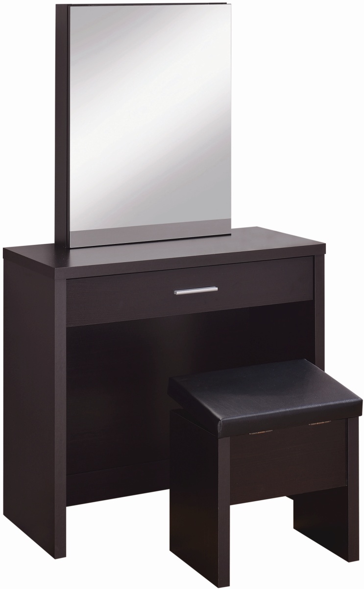 Contemporary Cappuccino Vanity Table and Stool With Storage by Coaster 300289 for sale online 